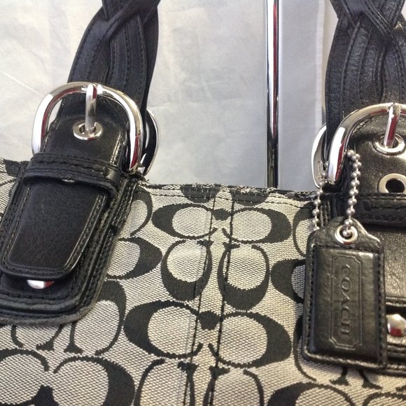 Coach Signature Hobo Bag / Braided Leather Straps - Picture 4 of 8